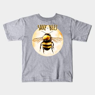 Save the Bees with Moon In Background Kids T-Shirt